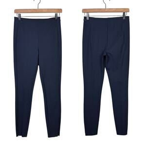 Polo Ralph Lauren Navy Pull On Slim Skinny Ankle Zip Crop Ponte Equestrian Pant